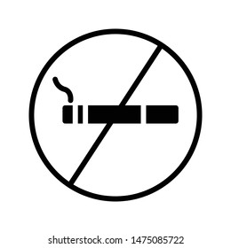 no smoking glyph flat vector icon