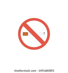 no smoking glyph flat vector icon