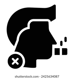 no smoking Glyph Icon Background White