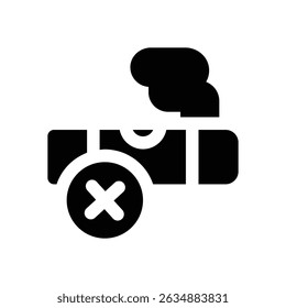 no smoking glyph icon. Strong and solid vector icon for websites, mobile interfaces, presentations, and visual branding. High quality and easy to edit.
