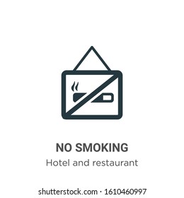 No smoking glyph icon vector on white background. Flat vector no smoking icon symbol sign from modern hotel collection for mobile concept and web apps design.