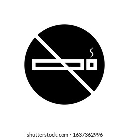 no smoking glyph vector icon - ui icon vector