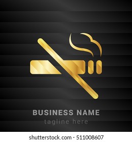 No Smoking Gold And Black Silk Fashion Premium Icon / Logo