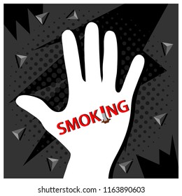 No Smoking with hand Vector Icon Illustration.
