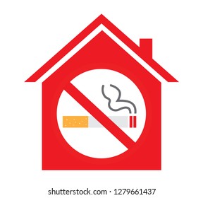 No Smoking Home No Smoking Area Stock Vector (Royalty Free) 1279661437