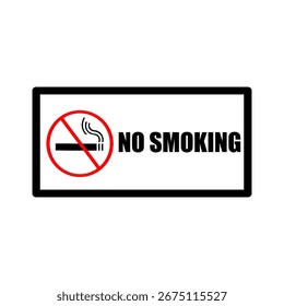 No Smoking Horizontal Sign Vector. ( original illustration,  not AI generated ).