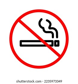 No smoking icon. Anti-smoking area. Vector.