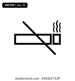 icono de no fumar, icono de no fumar. vectores 10