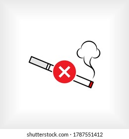 No Smoking Icon. Bad Habit Symbol - Vector.