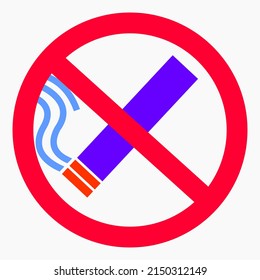 No smoking icon. Smoking ban. Do not smoke indoors. The danger of cigarettes. Vector icon.
