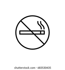 no smoking icon black on white background