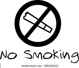 No smoking icon, with black white color