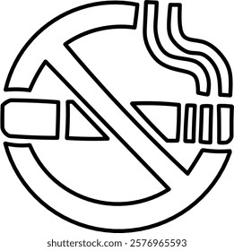 no smoking icon in black and white