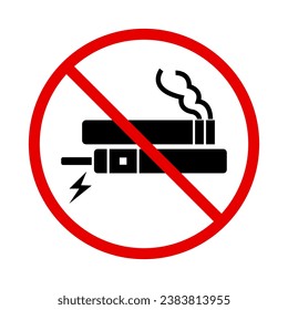 Icono de no fumar para cigarrillos y cigarrillos electrónicos. Icono de no fumar. Vector.