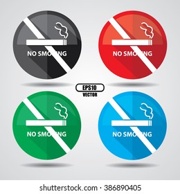 No smoking icon, Button, label and sign - Vector illustration