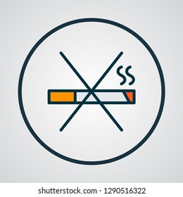 No smoking icon colored line symbol. Premium quality isolated stop cigarette element in trendy style.