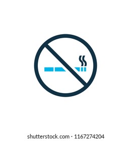 No smoking icon colored symbol. Premium quality isolated cigarette forbidden element in trendy style.