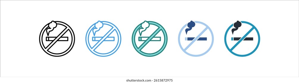No Smoking Icon In Different Style Vector