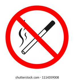 No smoking icon. Do not smoke cigarette icon. Smoking prohibited. Forbidden smoke vector icon sign. No Tobacco symbol. Restriction icon. Warning Caution sign.