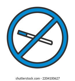 No Smoking Icon. Editable Bold Outline With Color Fill Design. Vector Illustration.