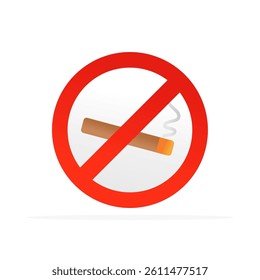 no smoking icon, flat colored vector. modern and minimalist design