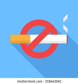 No smoking icon. Flat Design vector icon