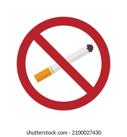 No smoking icon. Flat illustration of no smoking vector icon isolated on white background