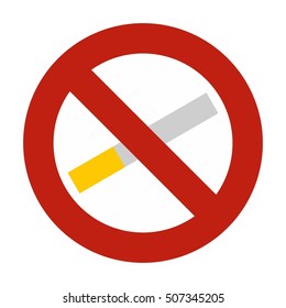 No smoking icon. Flat illustration of no smoking vector icon for web