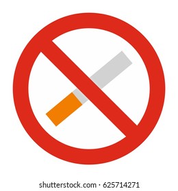 No smoking icon flat isolated on white background vector illustration