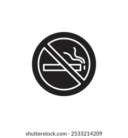 Icono de no fumar Ilustración de línea plana