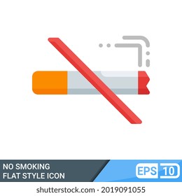 Kein Raucher-Symbol, flache Vektorgrafik einzeln auf weißem Hintergrund. EPS10