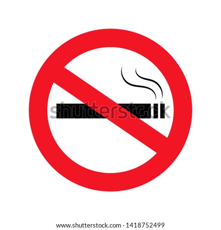 No smoking icon in flat style. Dont smoke. Smoking prohibited simbol. Stop smoking. vector eps10