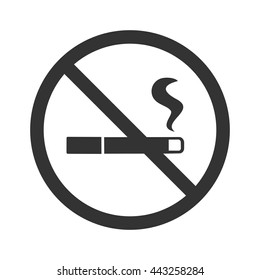 No smoking icon. Flat vector illustration in black on white background. EPS 10