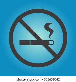 No smoking icon. Flat vector illustration in black on white background.