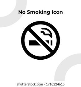 No Smoking Icon with Glyph Style, Vector Editable