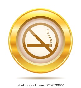 No smoking icon. Internet button on white background. EPS10 vector. 
