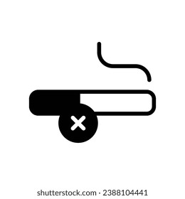No smoking icon isolate white background vector stock illustration.