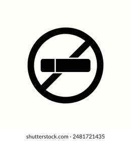 no smoking icon, isolated environment theme, glyph style illustration icon