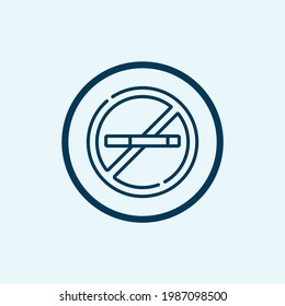 icône non-fumeur isolée sur fond blanc de la petite collection. icône non fumeur ligne mince ligne linéaire sans symbole de fumée pour le logo, le web, l'application,