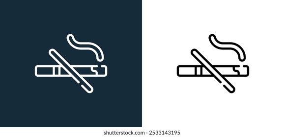 no smoking icon isolated on white and black colors. no smoking outline linear vector icon from wayfinding collection for mobile apps, web and ui.
