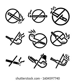 no smoking icon isolated sign symbol vector illustration - Collection of high quality black style vector icons
