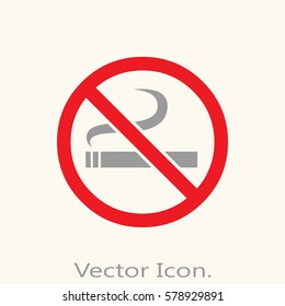 No smoking. Icon isolated sign symbol and flat style for app, web and digital design. Vector illustration.