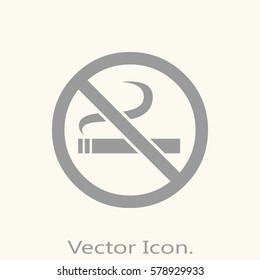 No smoking. Icon isolated sign symbol and flat style for app, web and digital design. Vector illustration.