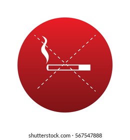 No smoking icon isolated vector sign symbol on red background. Transport elements. Can be used in logo, UI and web design