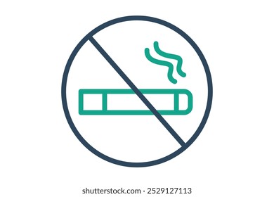 No smoking icon. line icon style. hotel elements vector illustration