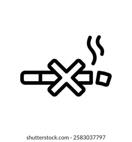 No Smoking icon, Line Vector graphics