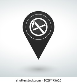 no smoking icon map pin