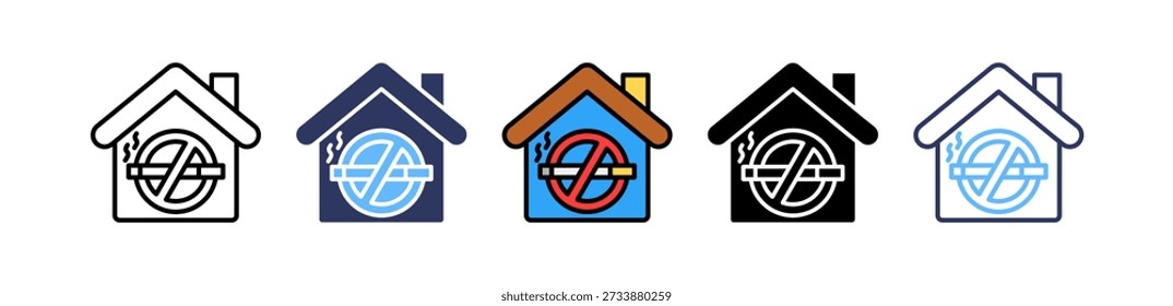 No Smoking Icon Multiple Vector Illustration