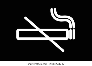 No Smoking Icon on Black Background	
