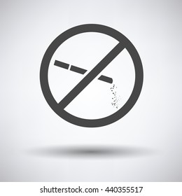 No smoking icon on gray background, round shadow. Vector illustration.